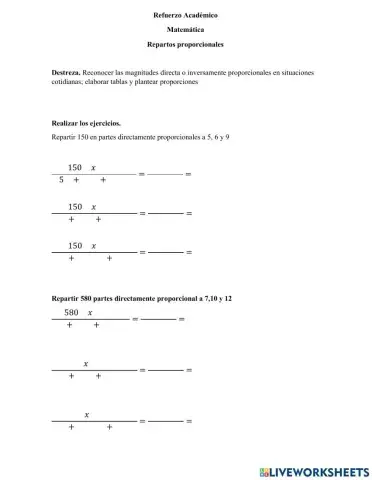 Reparto directamente proporcional
