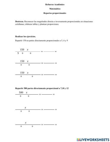 Reparto directamente proporcional