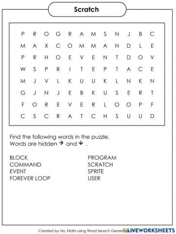 Scratch word search