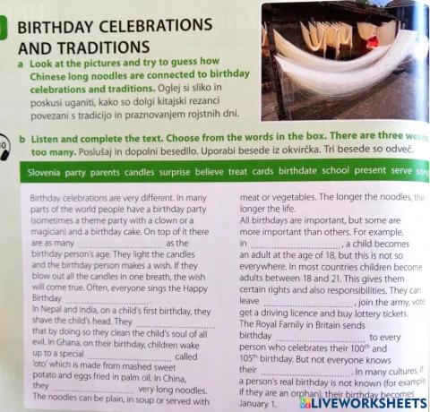 Celebrations and traditions