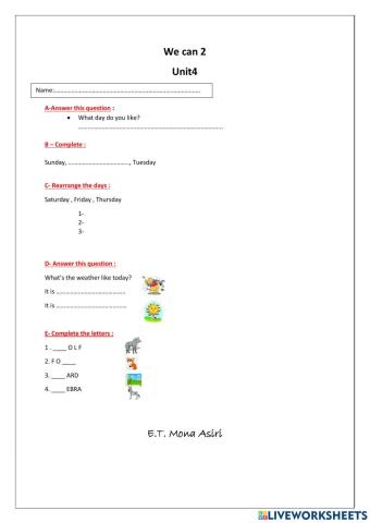 We can 2 unit4 revision