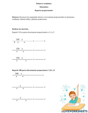 Reparto directamente proporcional