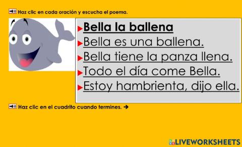 Bella la ballena: Escucha