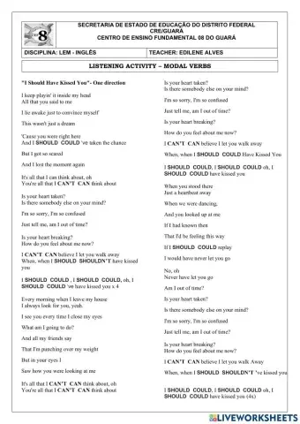 Song with Modal Verbs