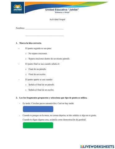 Actividad Grupal (Tipos de puntos)