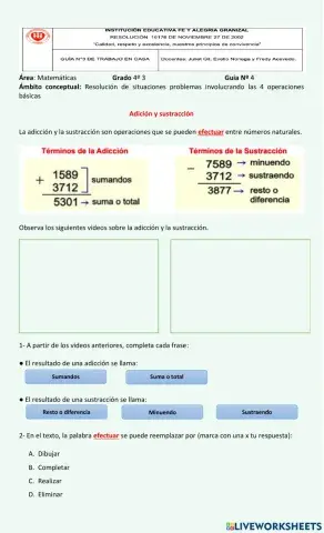 Guia nº 4 matemáticas
