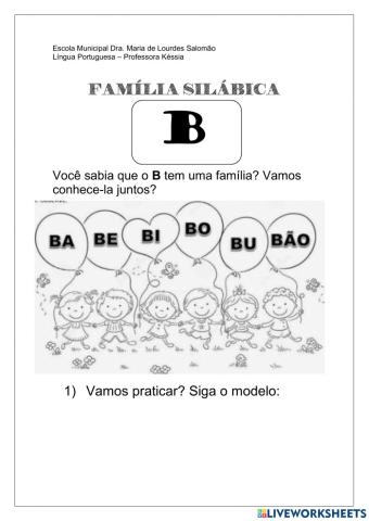 Família silábica B