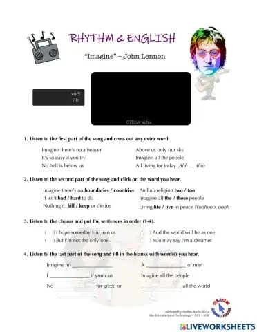 Song - Imagine (by John Lennon)