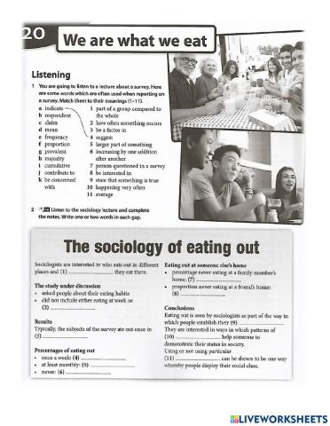 Unit 20 listening and vocabulary