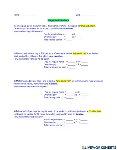 Wages and Salaries 4