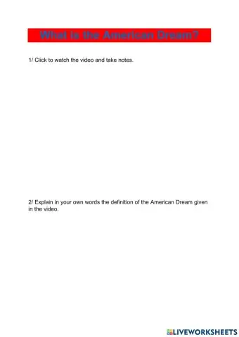 Listening: What is the American Dream?