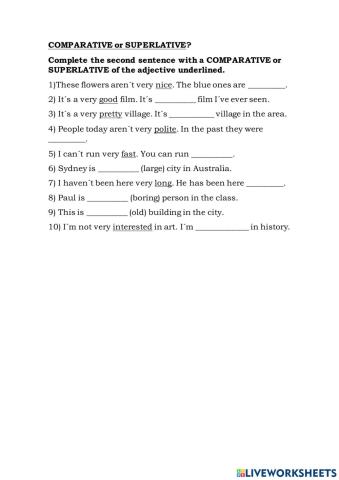 Comparative and Superlative