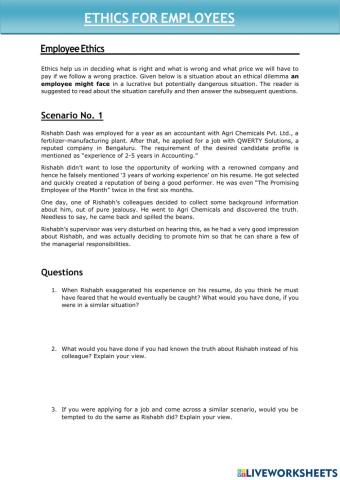 – Professional Ethic