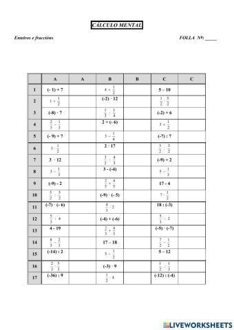 Fraccións e enteiros