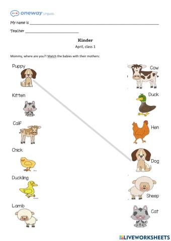 (April, class 1) Mommies and babies