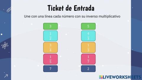 TICKET DE ENTRADA - Invero multiplicativo