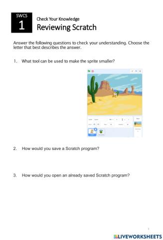 SWCS 1 M12 - Check Your Knowledge - Reviewing Scratch