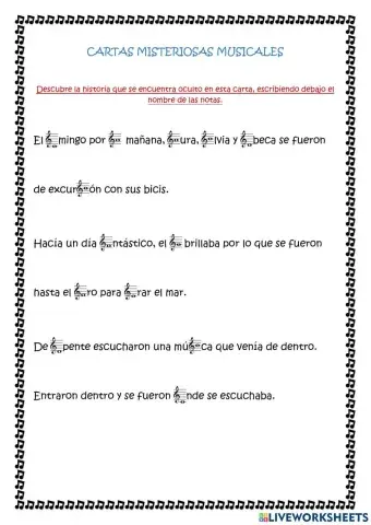 Cartas misteriosas musicales