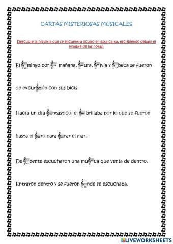 Cartas misteriosas musicales