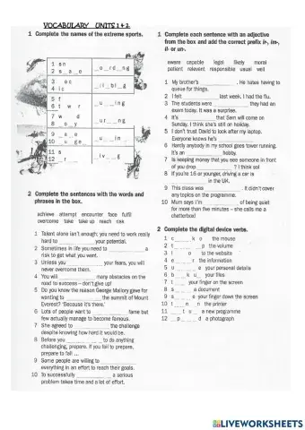 Vocab. Unit 1 6 2 Beyond B1+