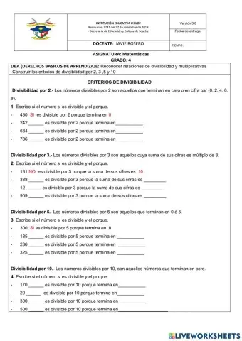 Criterios de divisibilidad