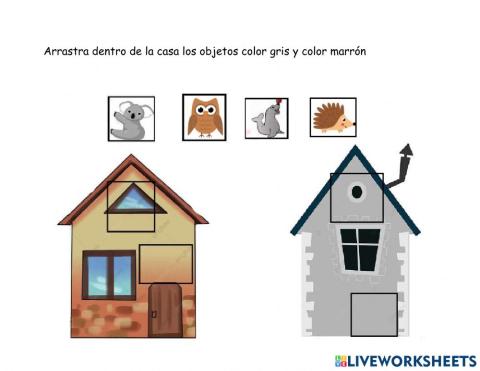 Color gris y marrón