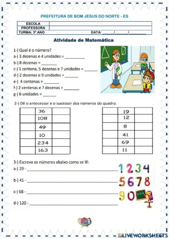 Atividades de Matemática