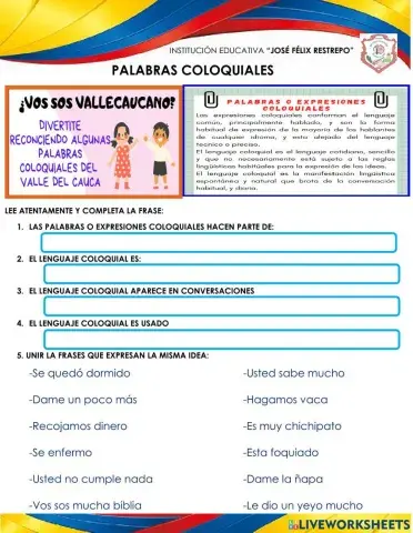 Palabras coloquiales