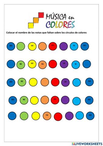 Notas musicales en colores