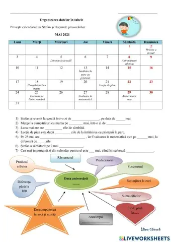 Organizarea datelor în tabel