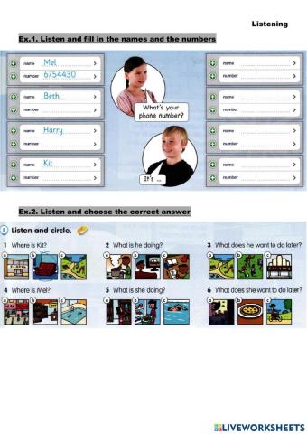 Listening - phone numbers