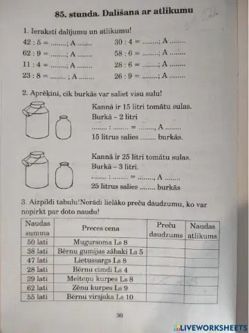Dalīšana ar atlikumu