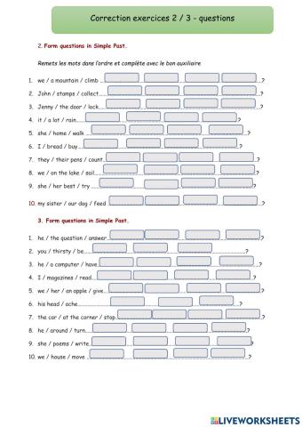 Questions 2-3 preterit