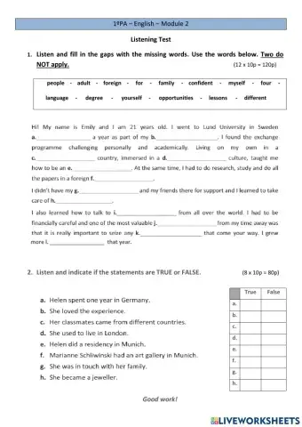Listening Test Module 2