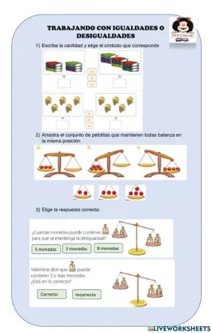 Trabajando con igualdades y desigualdades