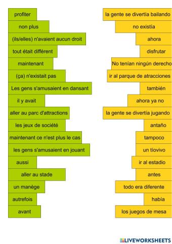 Vocabulario de los ocios de antaño