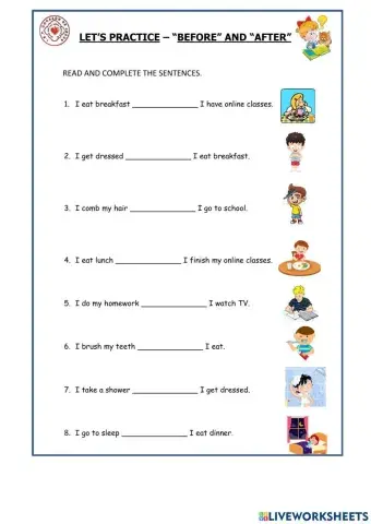 Let's practice - before and after