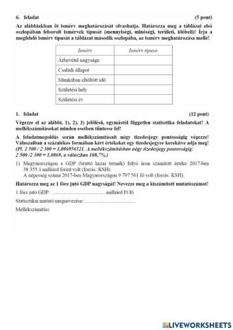 Statisztika érettségi feladatok