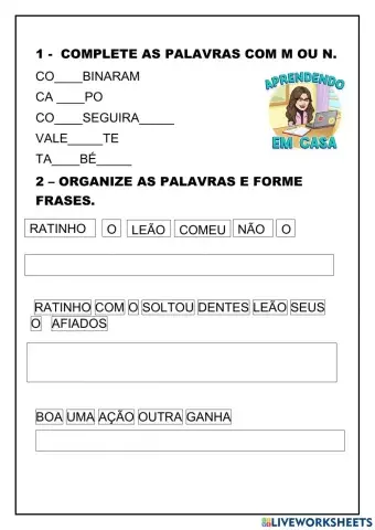 Complete com m-n -frases