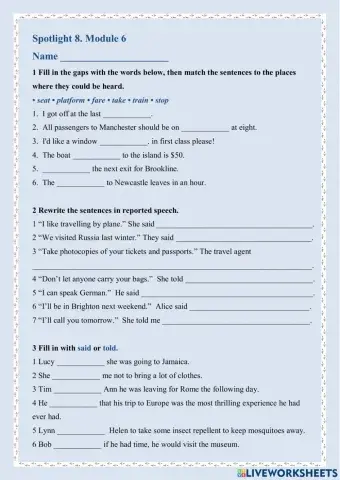 Spotlight 8, Module 6