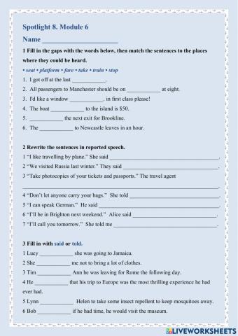 Spotlight 8, Module 6