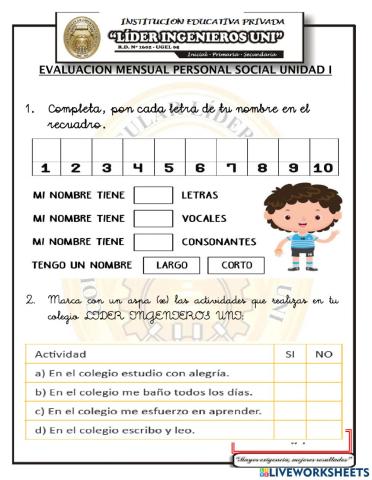 Examen de personal social