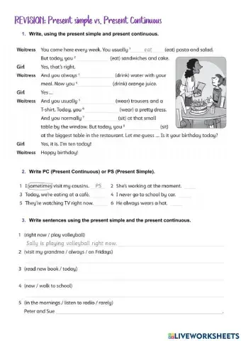 Present simple vs. Present continuous