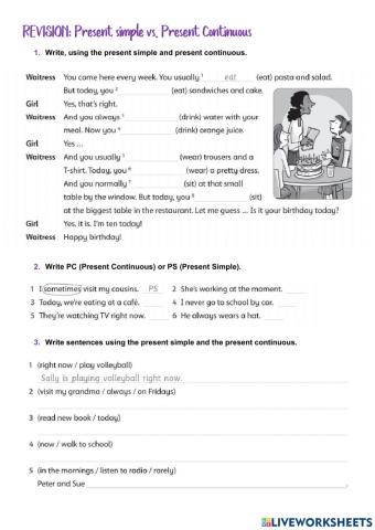 Present simple vs. Present continuous