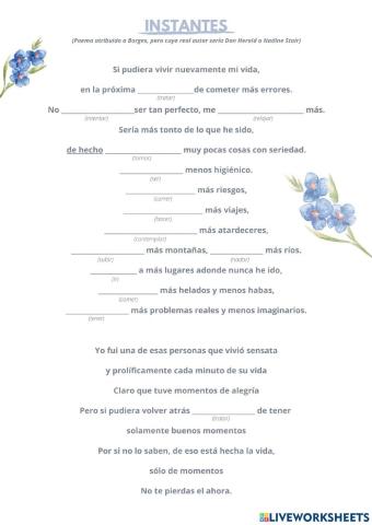 Poema: Instantes (Condicional simple)