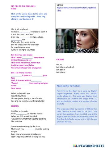 Set fire to the rain