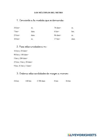 Los múltiplos del metro