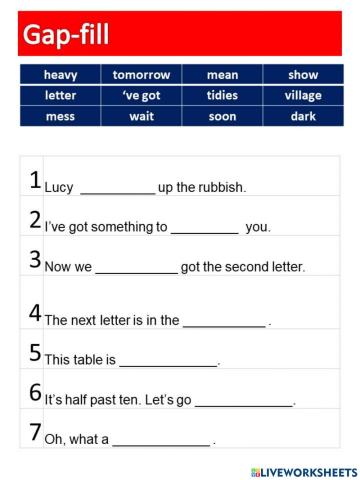 Level 3 - Unit 3 - Story - Gap fill
