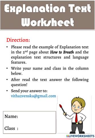 Worksheet Explanation Text