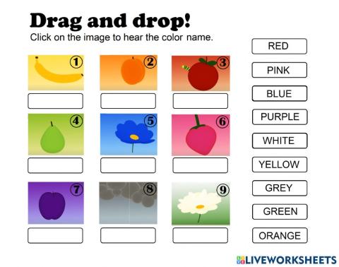 COLOURS - Drag and drop